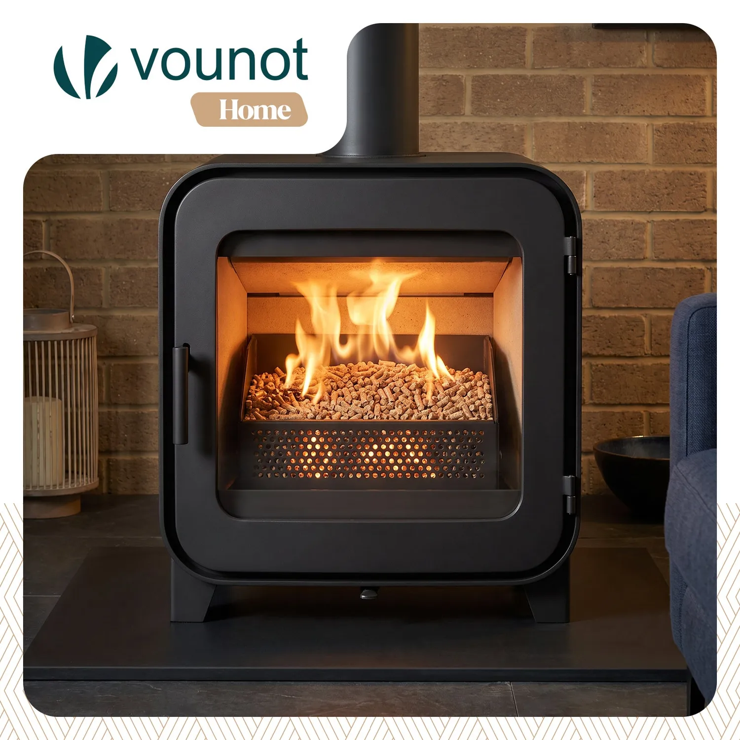 Vounot Cestello Bruciatore Pellet 30cm Nero per Camino