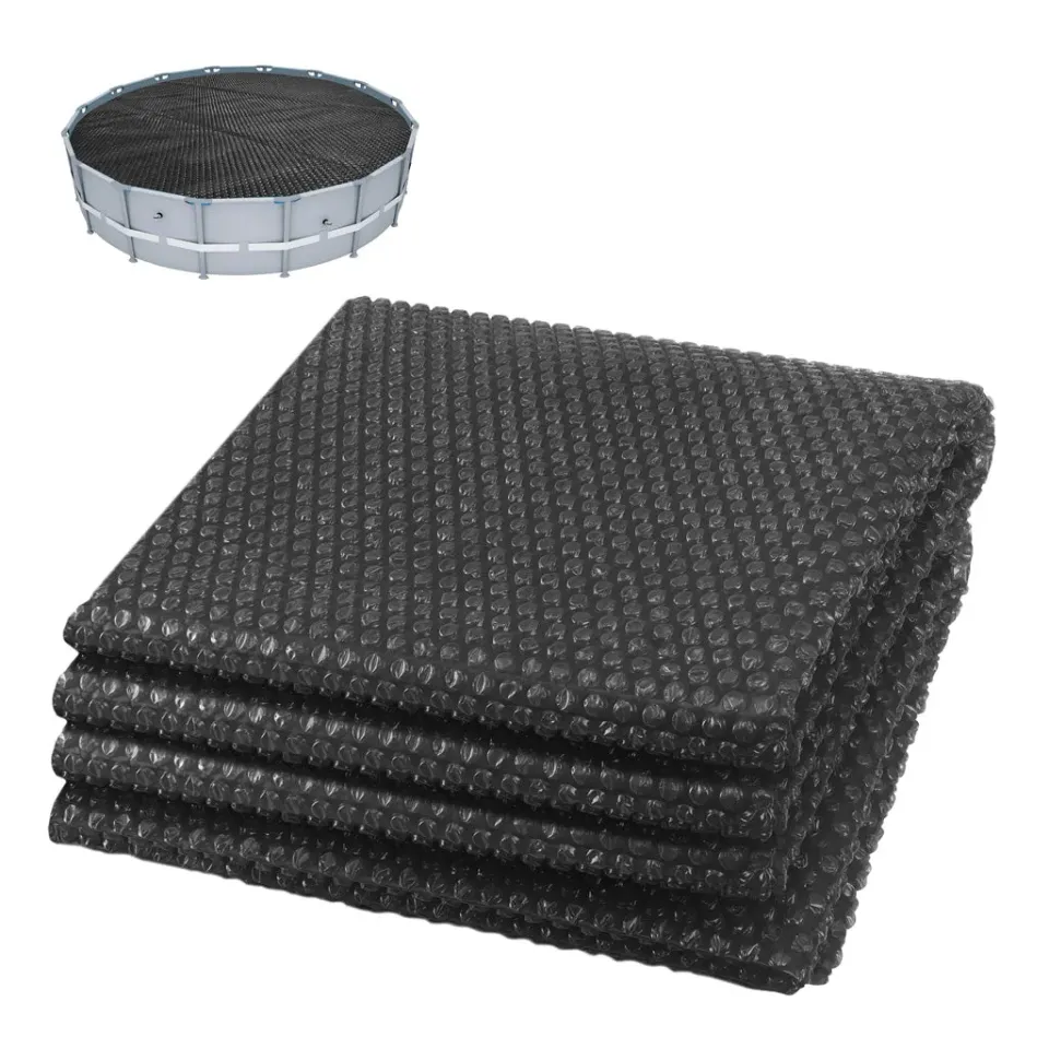 VOUNOT Telo Termico Piscina Rotondo Nero Ø366 cm 120µ
