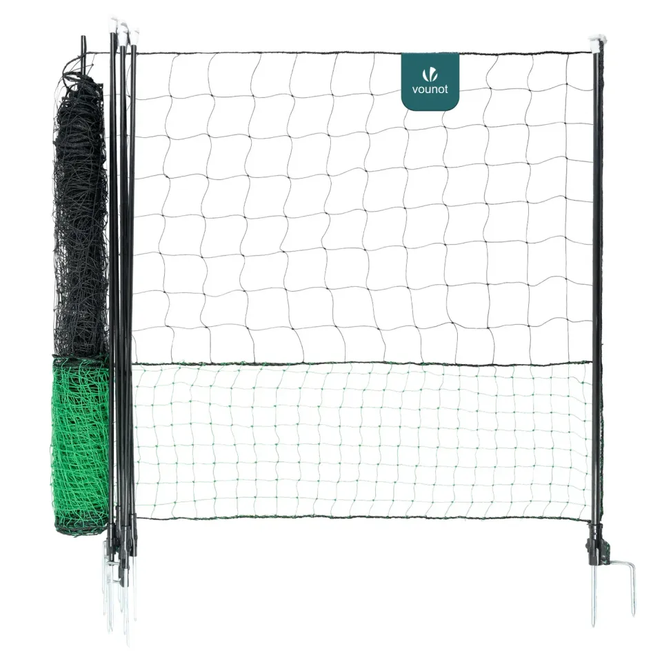 Vounot rete recinto polli PE verde 12 m con picchetti e porta