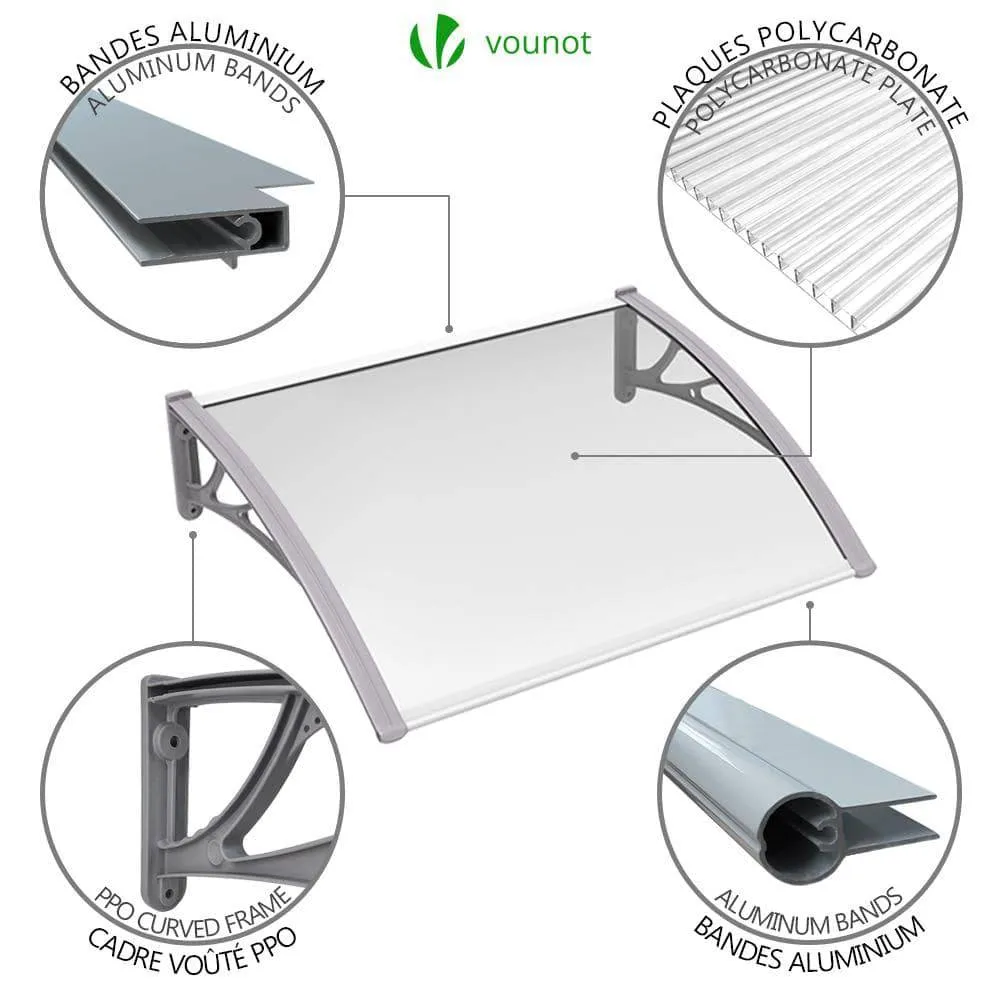 Vounot Pensilina Porta 120x80 cm Policarbonato Grigia