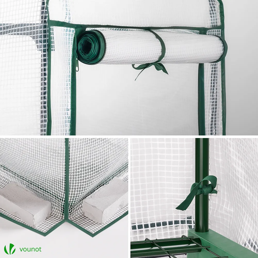 Vounot serra da giardino 69x49x160 bianca 4 ripiani anti UV