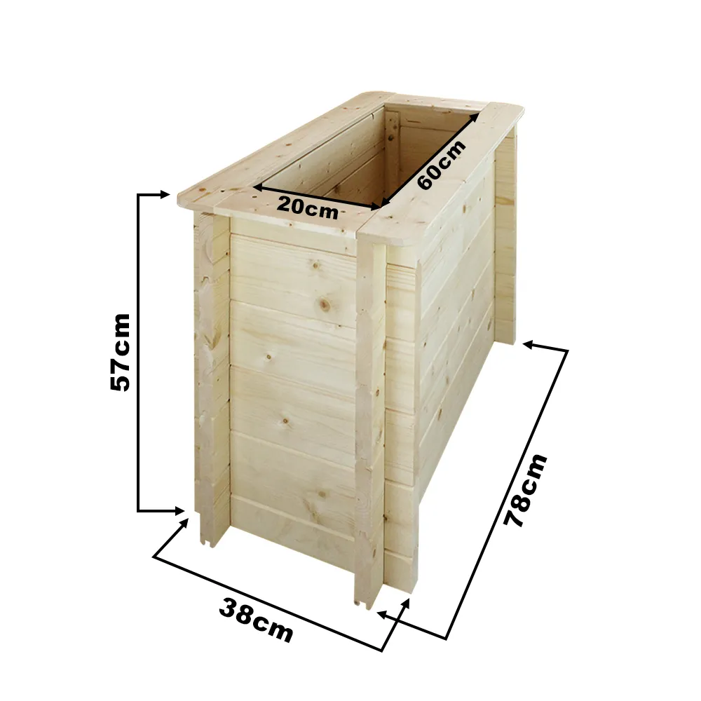 Timbela M612 fioriera legno da esterno 38x78 cm H57