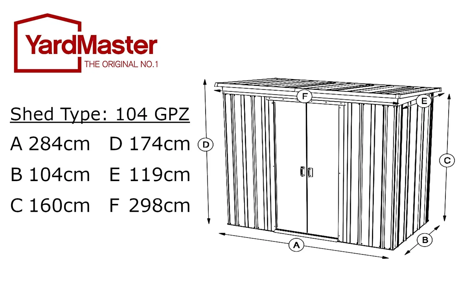 Yardmaster Emerald Pent 10x4 casetta attrezzi verde