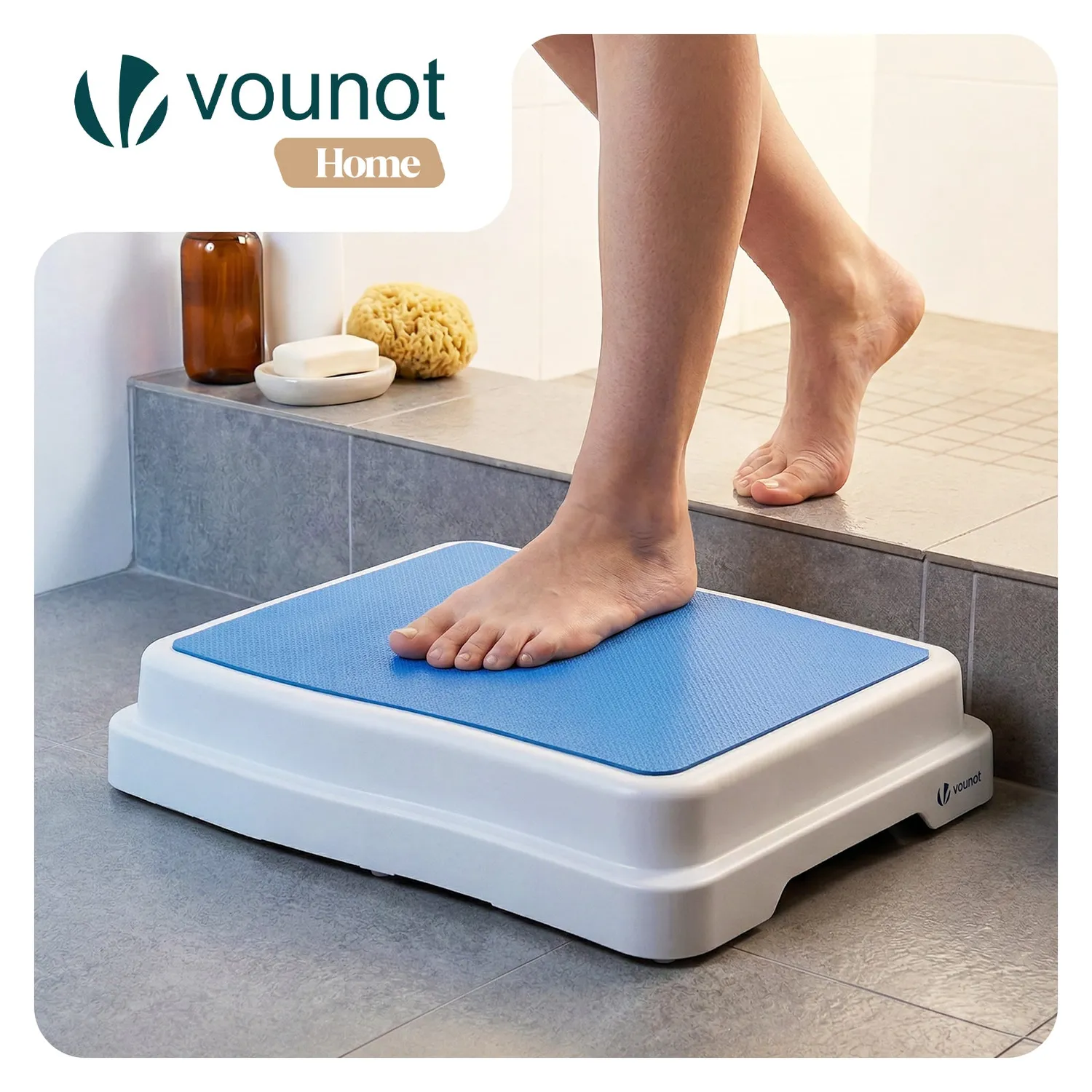 Vounot Predellino Antiscivolo 50x40 cm Blu Impilabile
