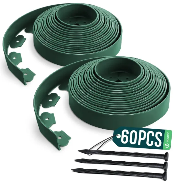 Vounot bordura giardino flessibile verde 20 m con picchetti