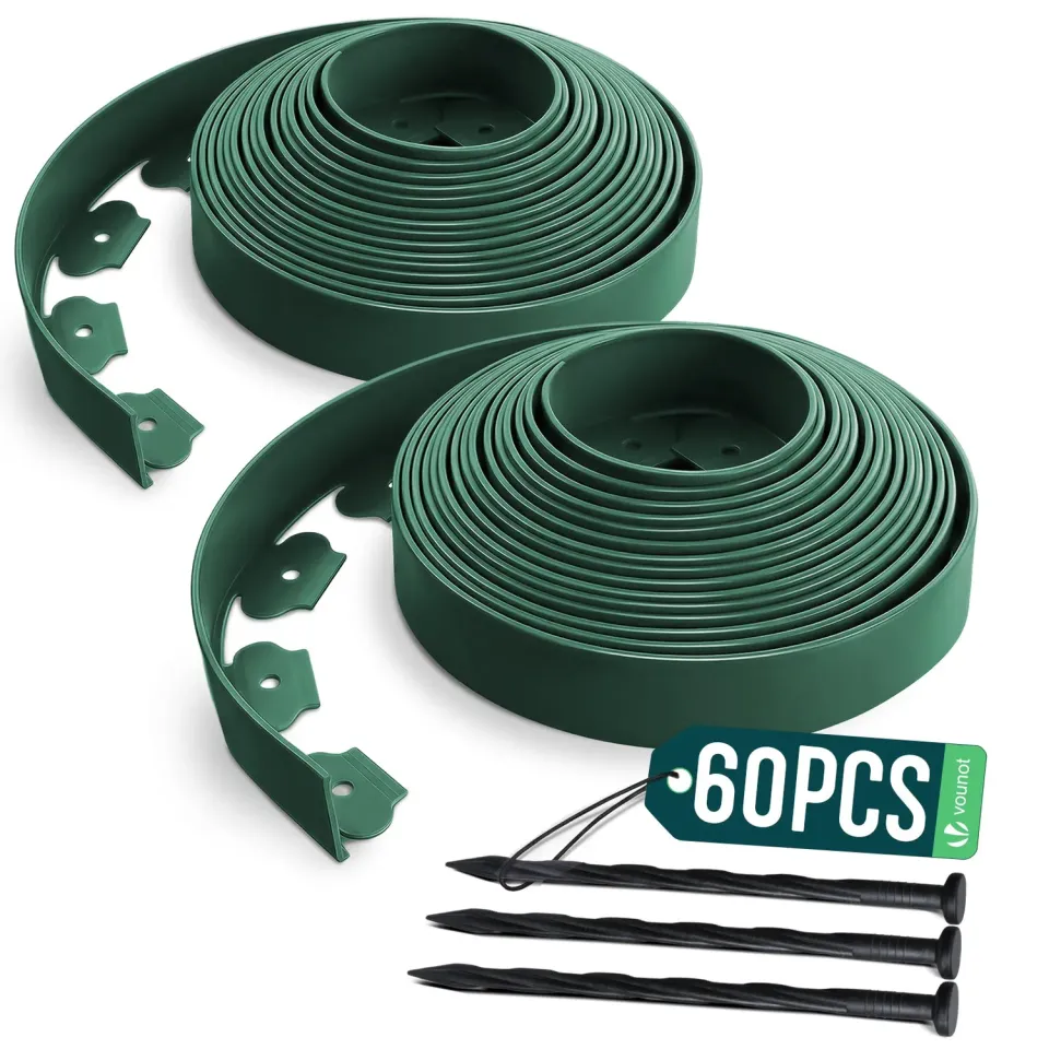 Vounot bordura giardino flessibile verde 20 m con picchetti