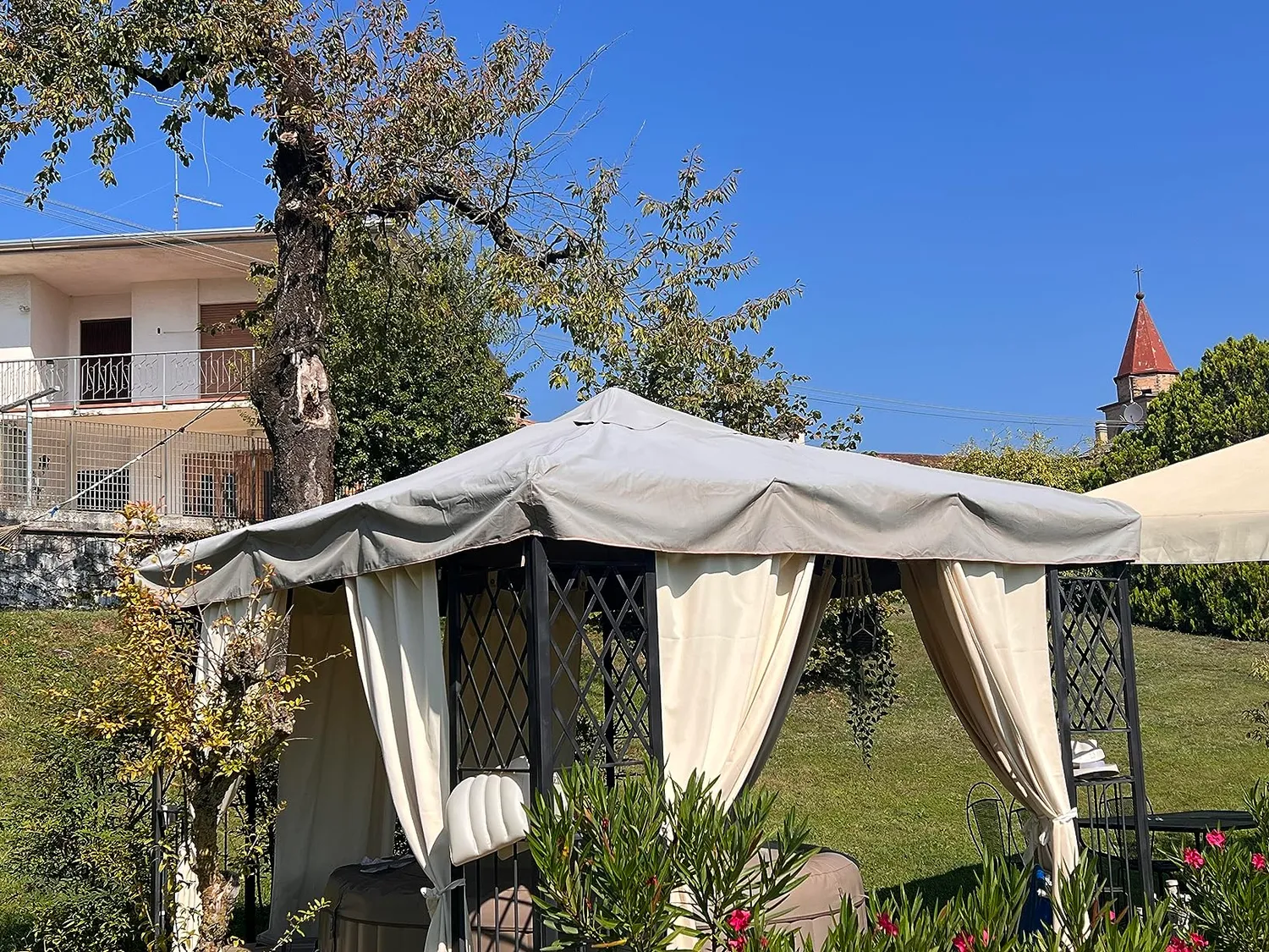 Quick Star telo tetto ricambio gazebo 3x3 m marrone grigio PVC