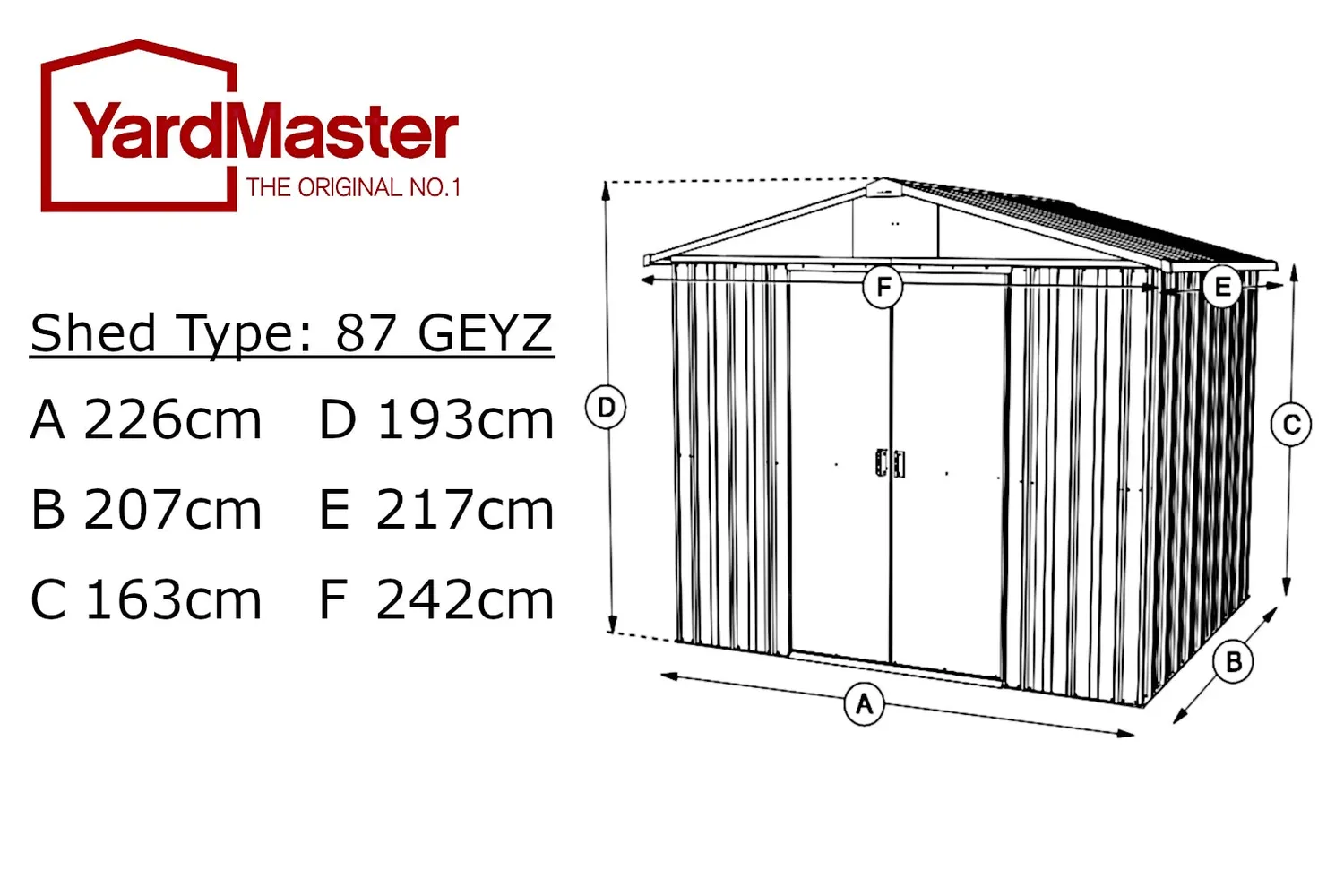 Yardmaster Emerald Deluxe 8x7 casetta metallo verde
