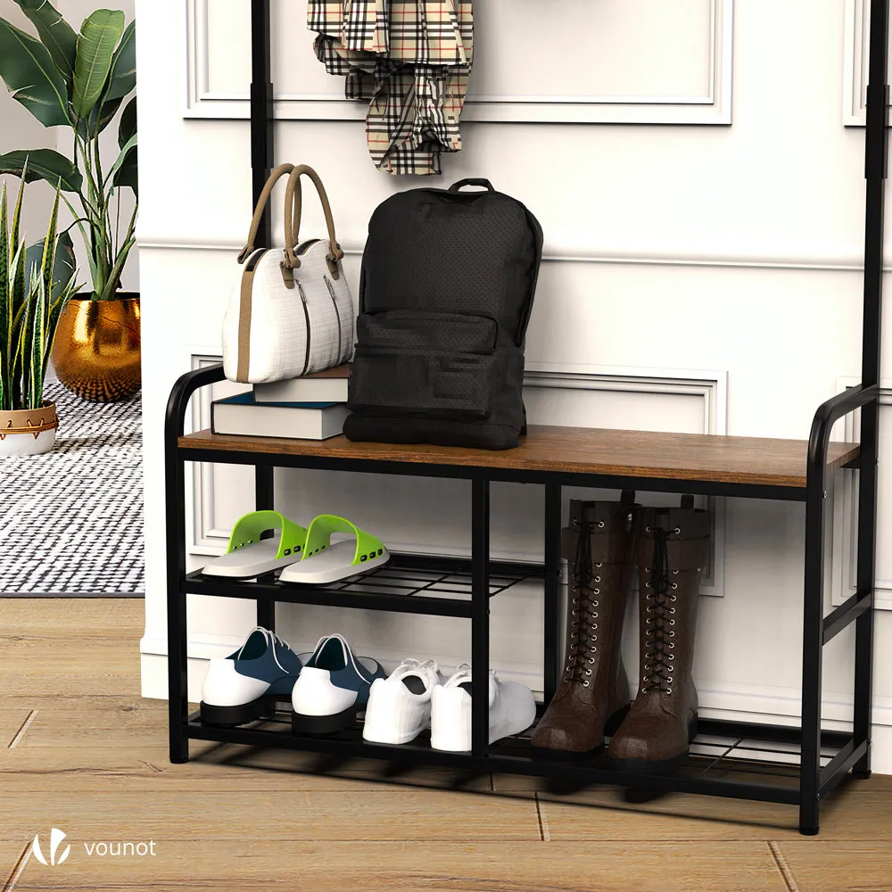 VOUNOT Mobile Ingresso con Panca 185x85x33cm 9 Ganci