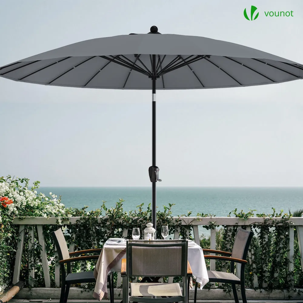 VOUNOT Shanghai Ombrellone Inclinabile 270cm Grigio Anti-UV