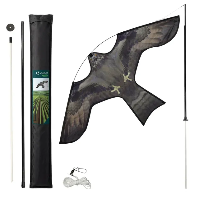 VOUNOT Falco aquilone spaventapasseri con palo 140x70 cm