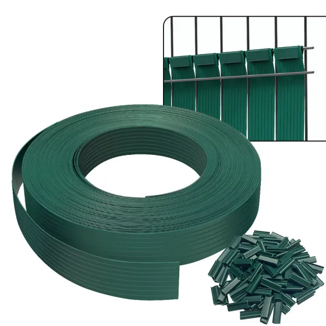 VOUNOT Strisce Frangivista PVC Verde 75m 4,7cm 150Clip