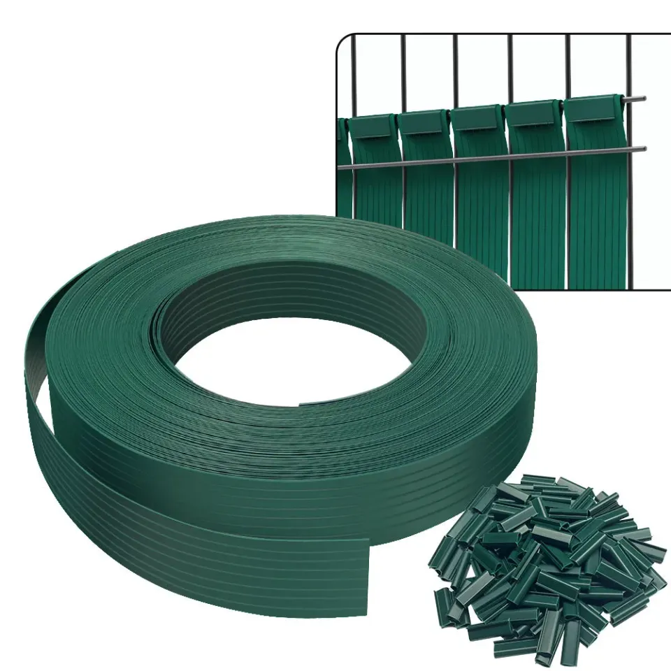 VOUNOT Strisce Frangivista PVC Verde 75m 4,7cm 150Clip