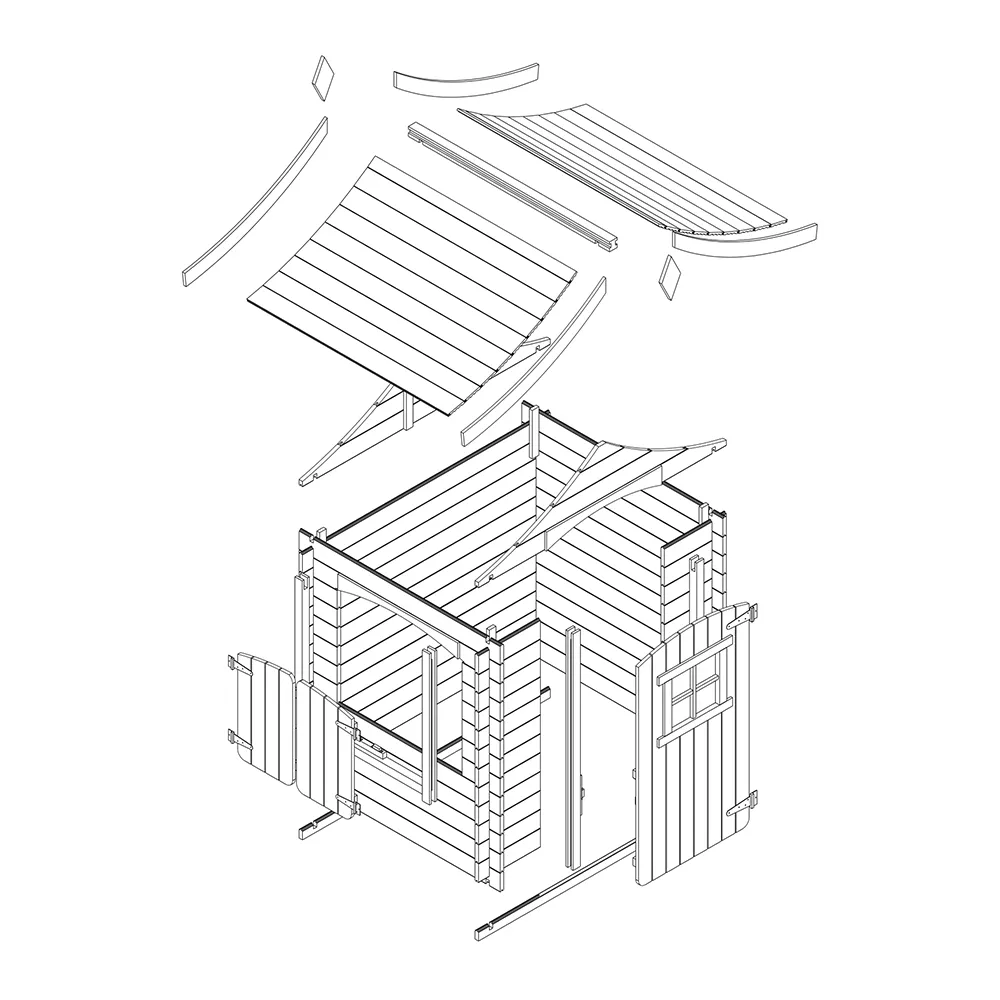 Timbela M550 casetta bambini legno 106x130 cm