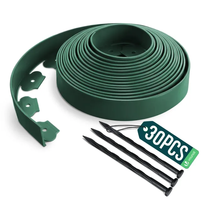 Vounot bordura giardino flessibile 10 m verde picchetti