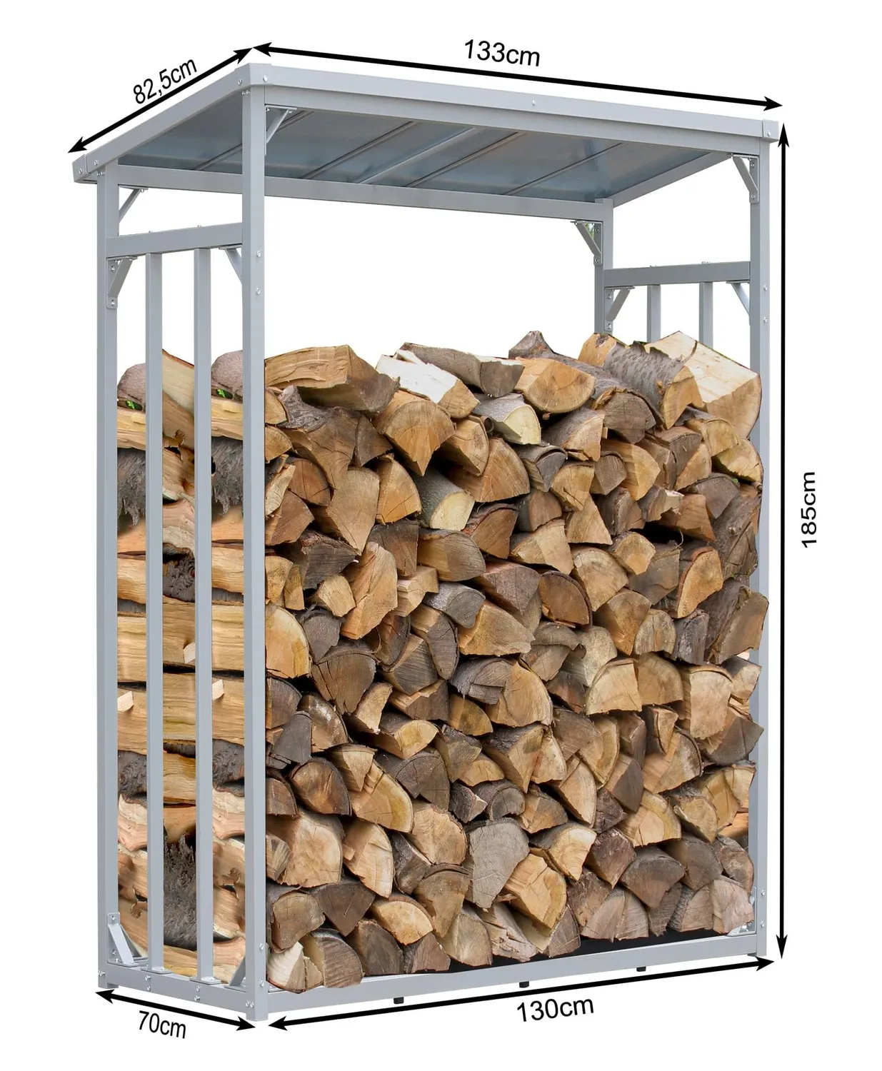 Quick Star scaffale legna alluminio 130x70x185 cm 2 pezzi con tetto
