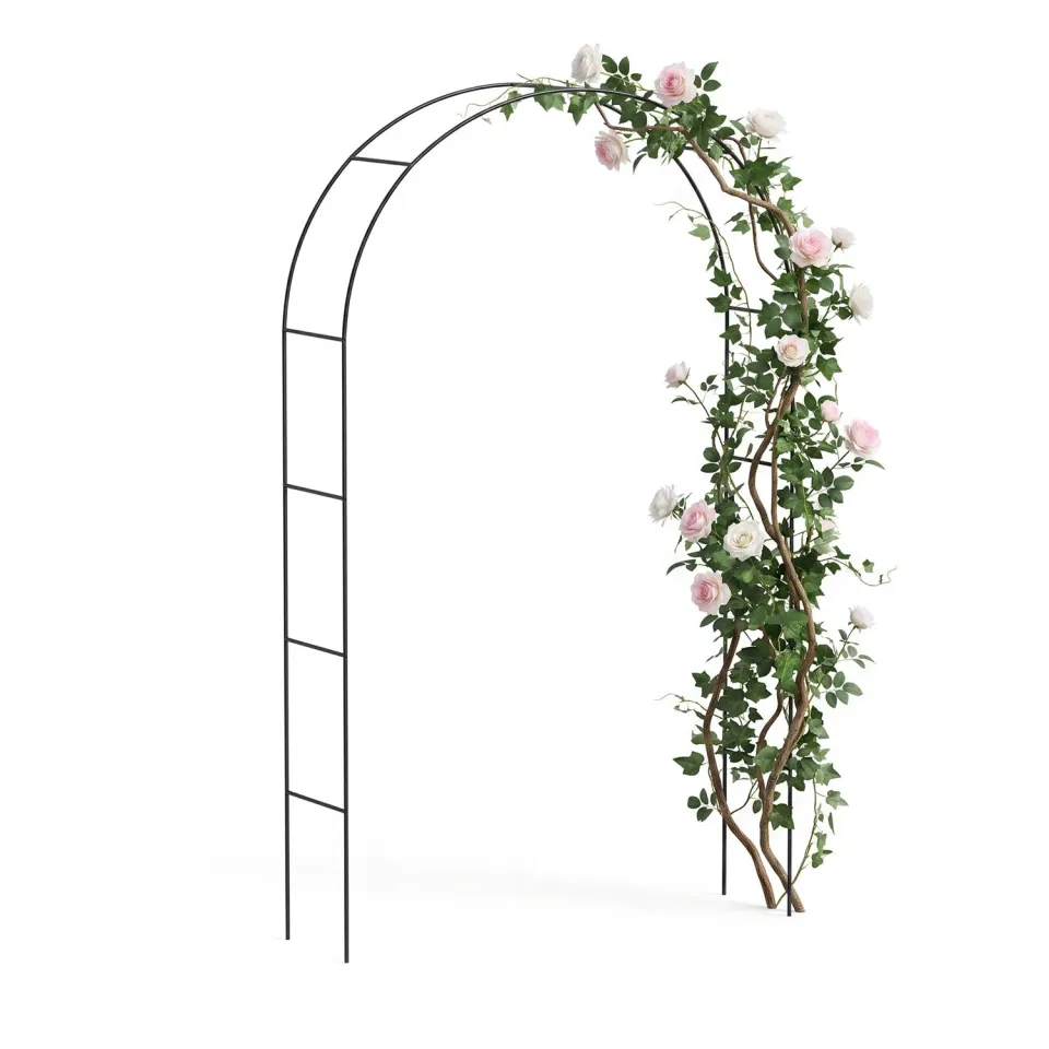 VOUNOT Arco Giardino 140x37x240 cm Nero Metallo