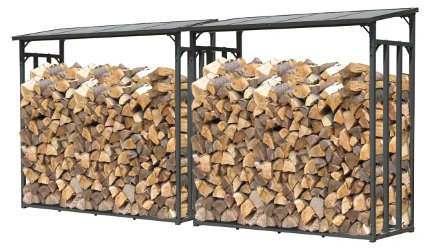 Quick Star scaffale legna metallo 143x70x145 cm antracite 2,8 m³