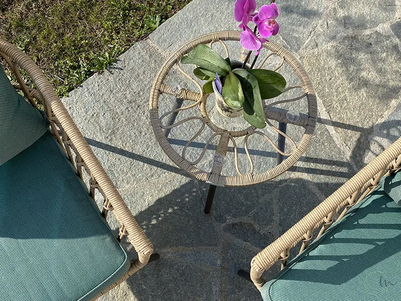 Giardini di Maggio Giunco Salotto 2 posti polyrattan tavolino vetro