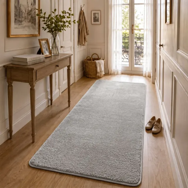 VOUNOT Tappeto Pelo Corto Antiscivolo 80x200 Grigio