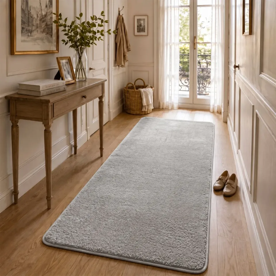 VOUNOT Tappeto Pelo Corto Antiscivolo 80x200 Grigio