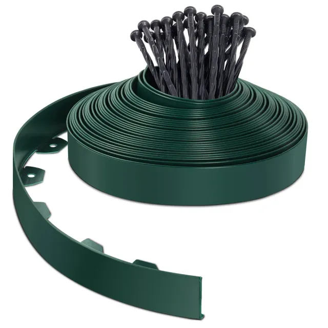VOUNOT Bordura Giardino PVC Verde 20m Picchetti