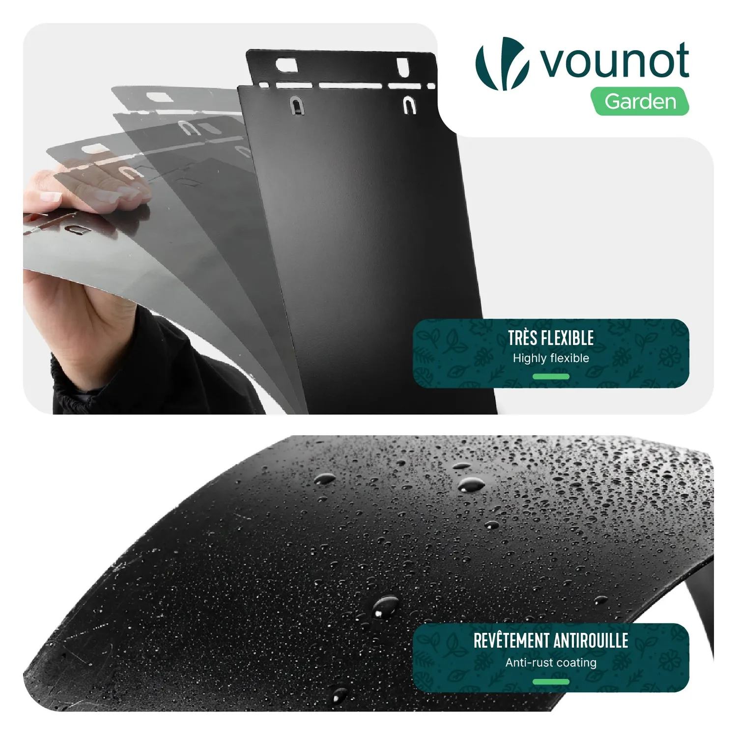Vounot Bordura Giardino Metallo 10m Nero 100x18 cm