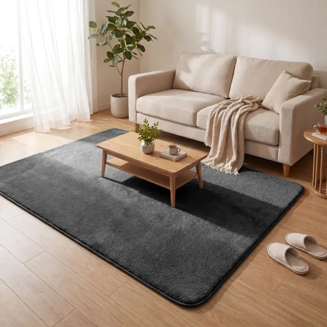VOUNOT Tappeto salone pelo raso antracite 140x200 cm