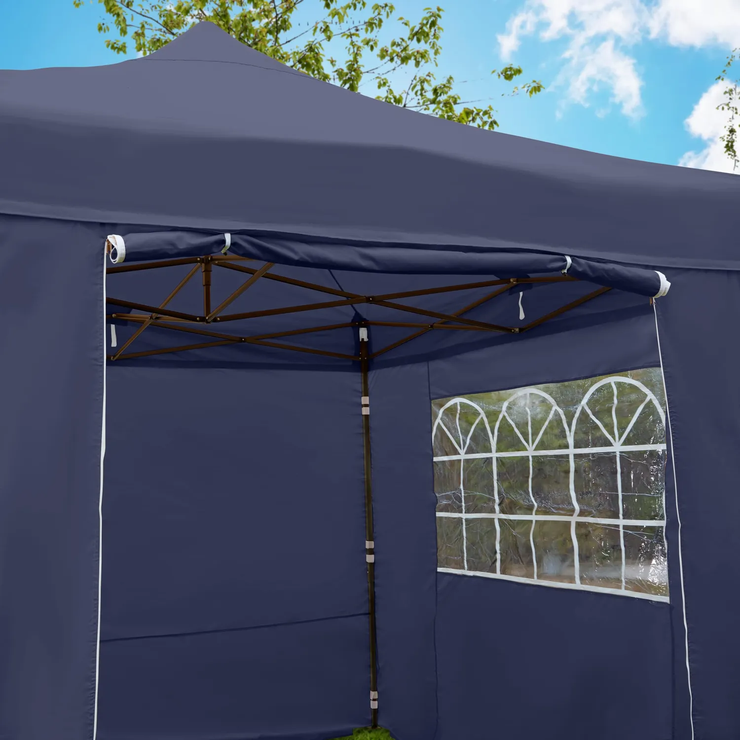 All Seasons Gazebos 3x3 m Gazebo con 4 Pareti Blu Navy