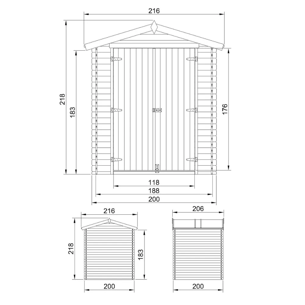 Timbela M343C1 casetta attrezzi legno 200x200 cm