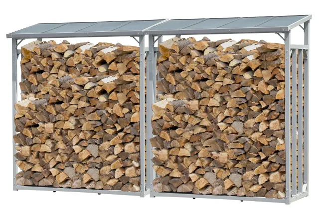 Quick Star scaffale legna alluminio 130x70x185 cm 2 pezzi con tetto