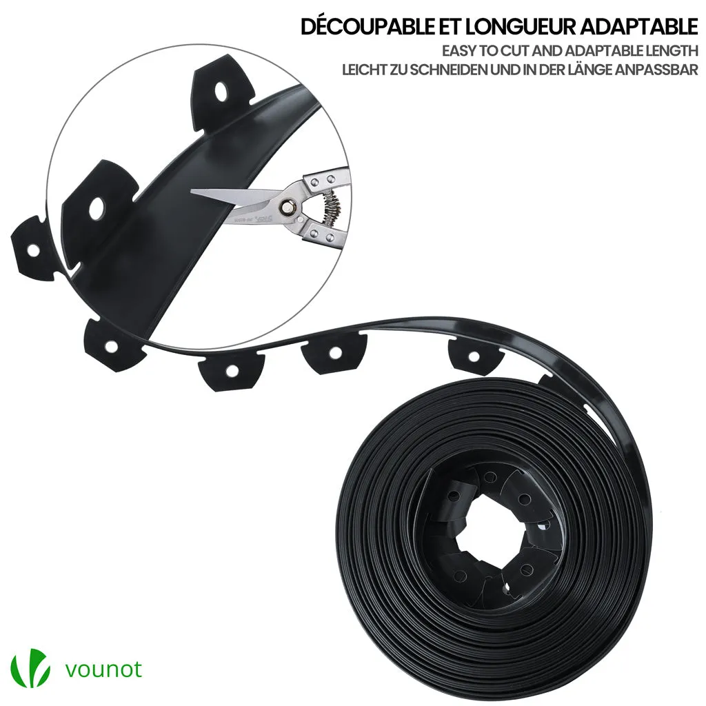 VOUNOT Bordura Giardino PVC 20 m Nera Flessibile