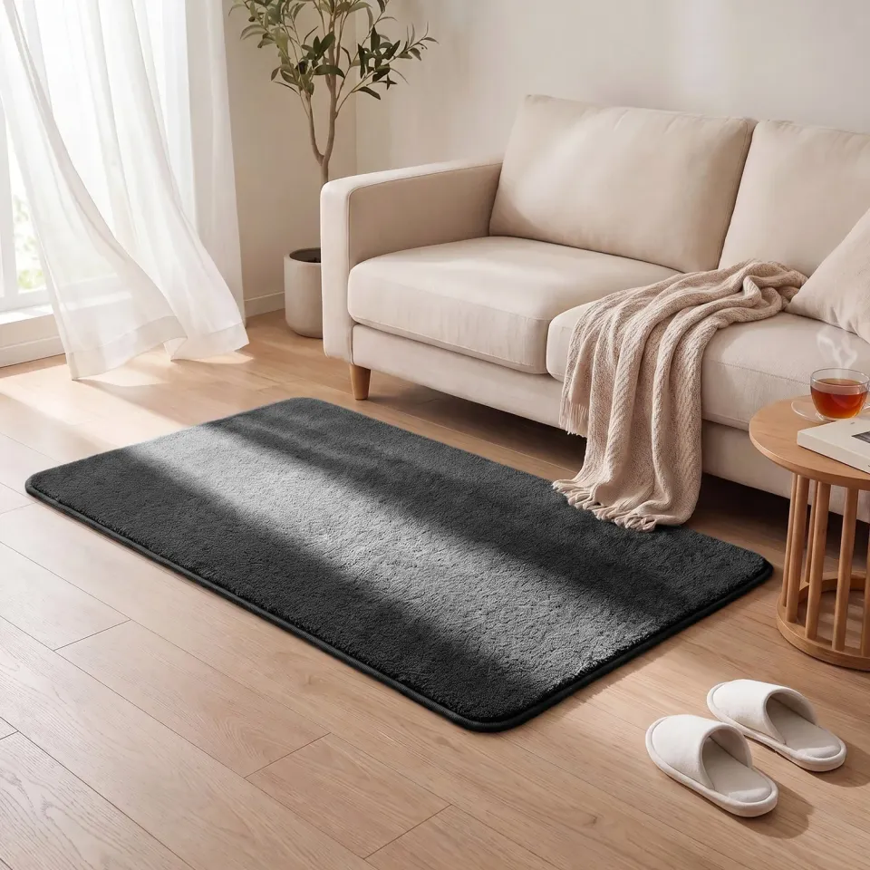 VOUNOT Tappeto Pelo Raso 80x150 cm Antracite Antiscivolo