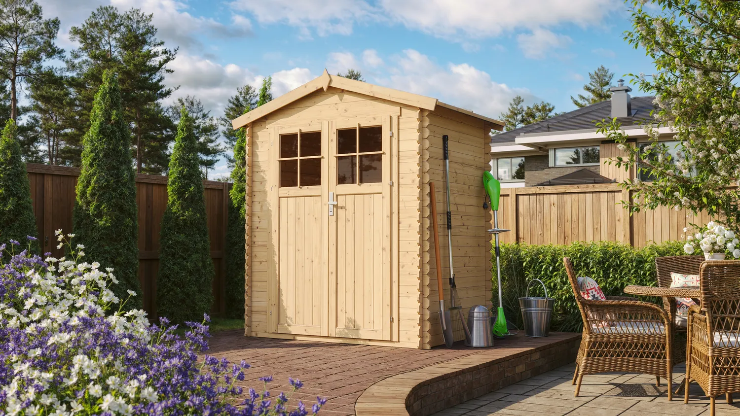 Timbela M367F casetta da giardino 180x130 cm legno