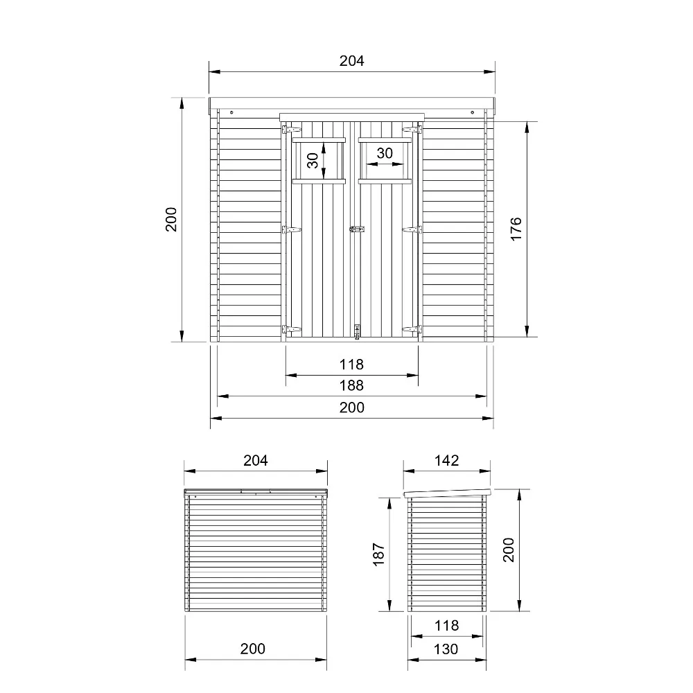 Timbela M311 casetta incastro legno 200x130 cm