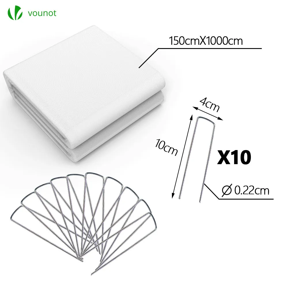 Vounot telo invernale piante 1,5x10m bianco 50g/m² picchetti