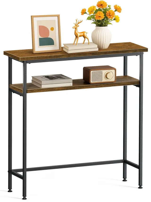 VOUNOT Consolle Ingresso 80x24x80cm Marrone Industriale