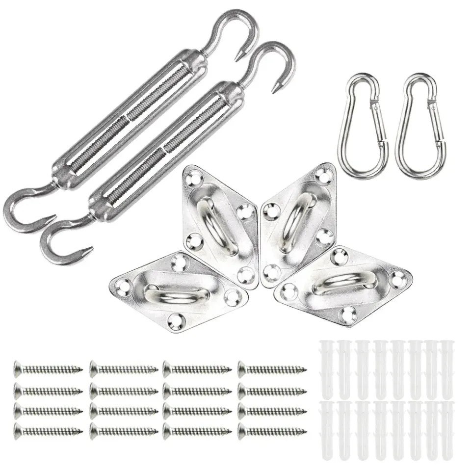 VOUNOT Kit Fissaggio Vela Ombreggiante Inox 24 Pezzi