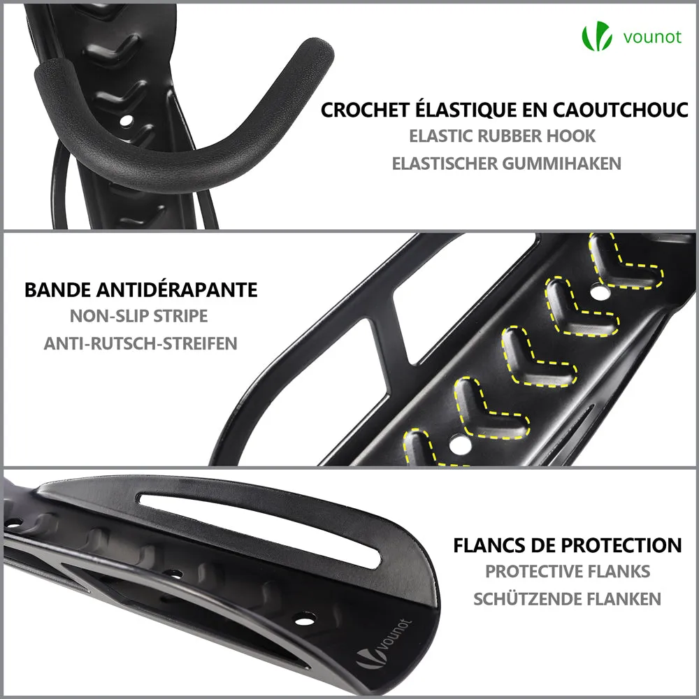 Vounot set 4 ganci bici da parete nero 30kg appendi bici