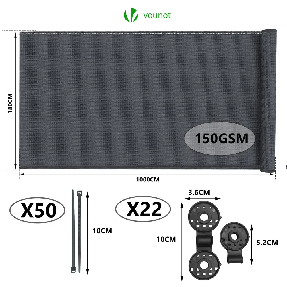 VOUNOT Frangivista HDPE 150g 1,8x10m Antracite