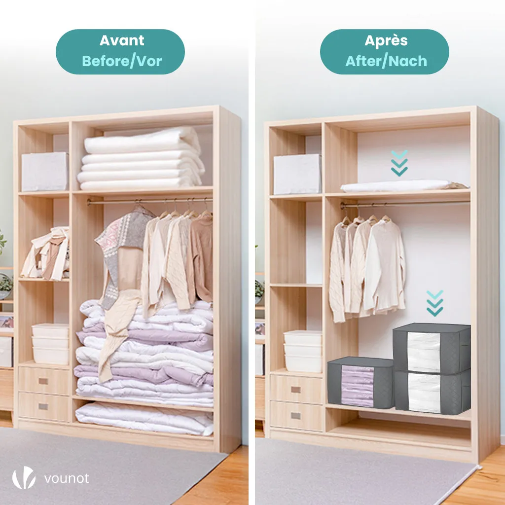 VOUNOT Set Sottovuoto 7 Pezzi Grigio XXL Salvaspazio