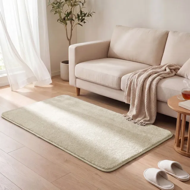 Vounot Tappeto Salotto Pelo Corto 80x150cm Beige Antiscivolo