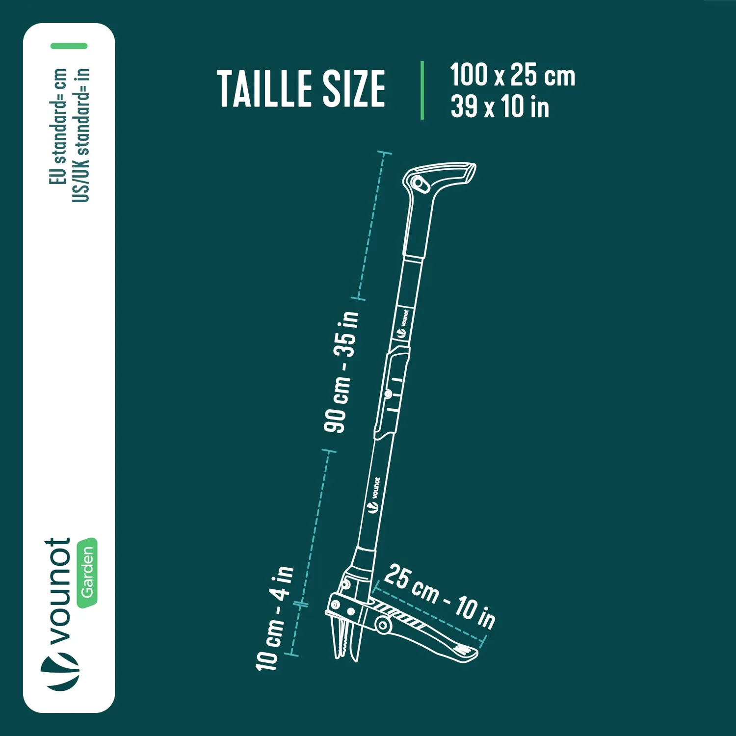 VOUNOT Estirpatore erbacce manuale acciaio 100cm