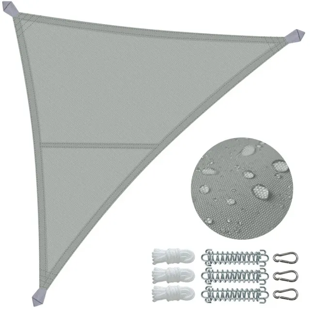 Vounot vela ombreggiante triangolare 3x3x3 m grigia impermeabile