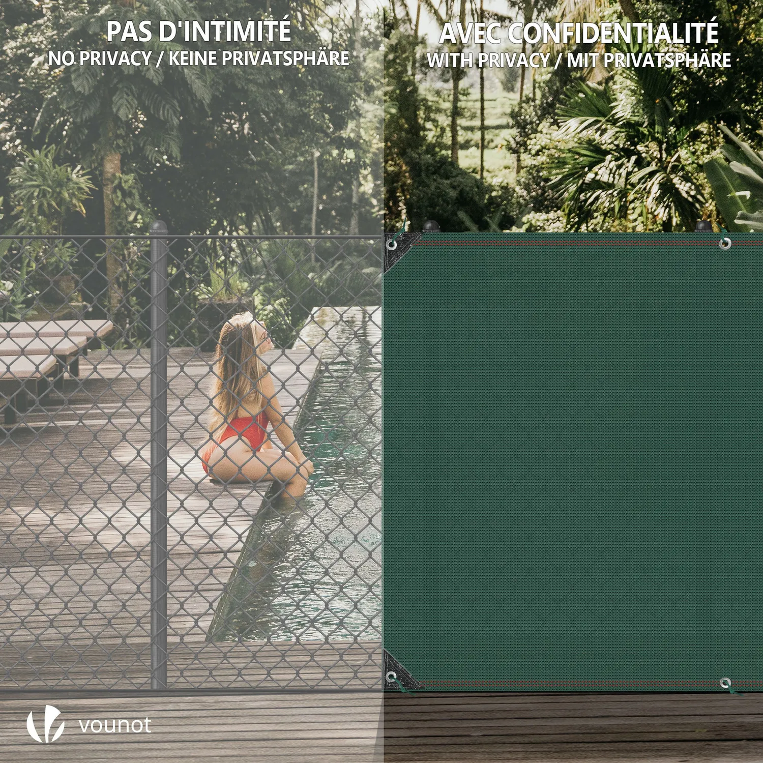 VOUNOT telo frangivista 1,5x20m verde occultante 95%