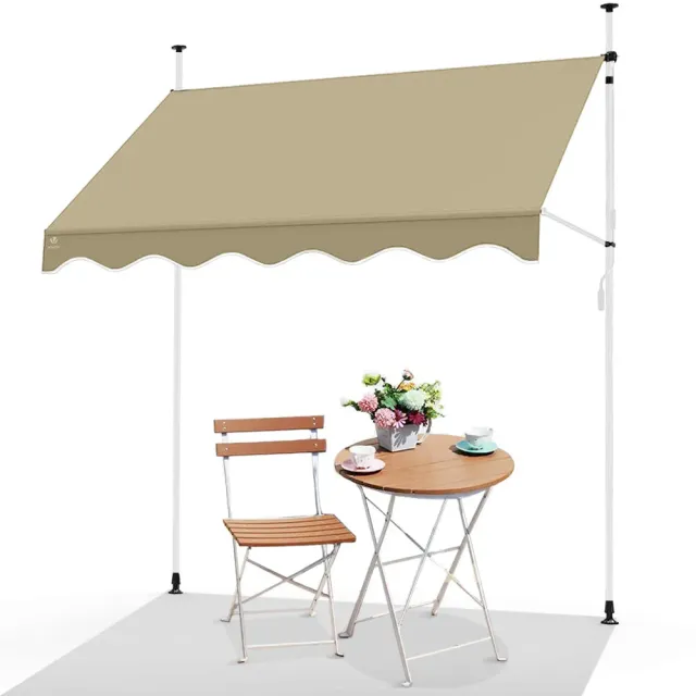Vounot tenda da sole 200 cm beige senza foratura impermeabile
