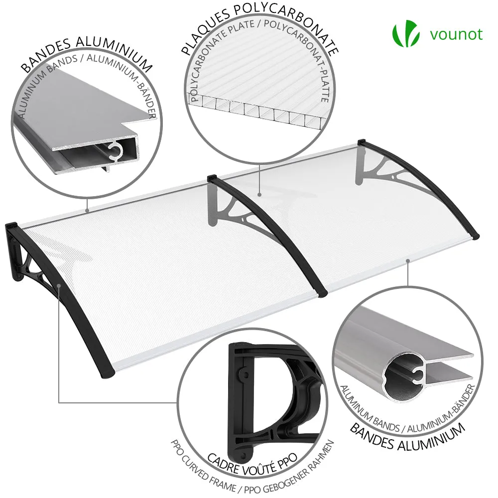 Vounot Pensilina porta policarbonato nero 200x80 cm