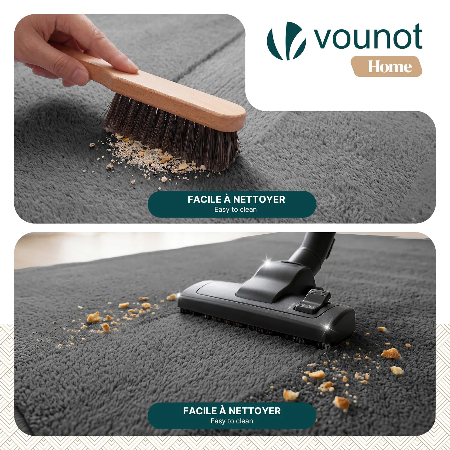 VOUNOT Tappeto rotondo 120cm antracite pelo raso