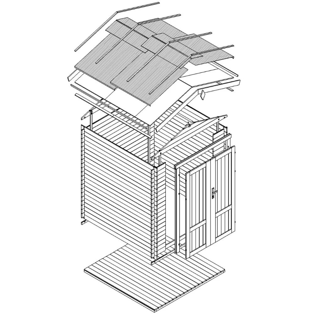 Timbela M343F1 casetta attrezzi 200x200 cm in legno