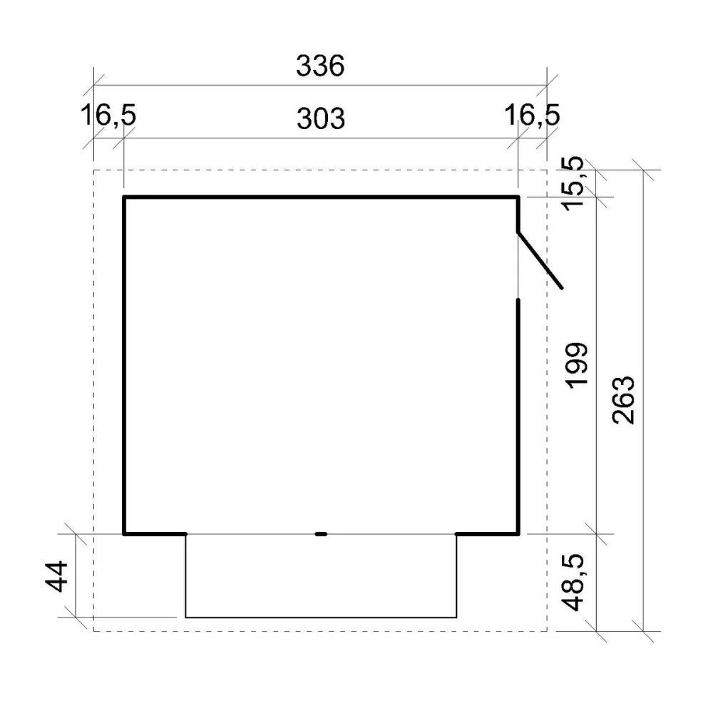 Timbela M150 Chiosco in Legno da Mercato 303x199 6m²